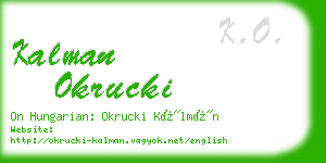 kalman okrucki business card